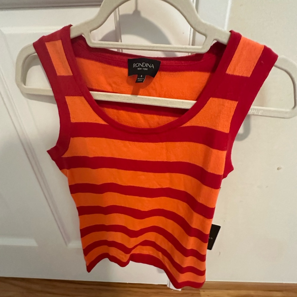 NWT Rondina Striped Orange and Red Tank- small